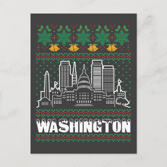 Washington Ugly Christmas Postkarte (Vorderseite)