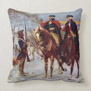 Washington und Lafayette an Tal-Schmiede ~ Kissen
