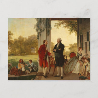Washington und Lafayette auf dem Mount Vernon 1784 Postkarte