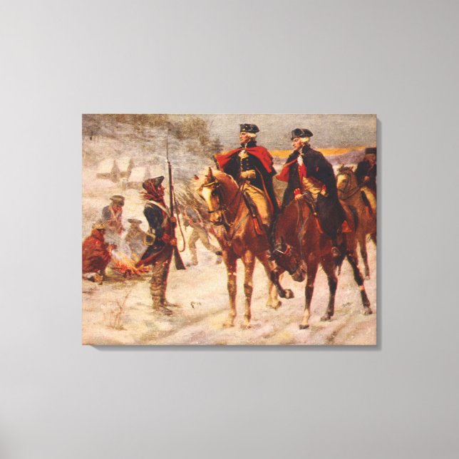 Washington und Lafayette im Valley Forge Leinwanddruck (Vorderseite)