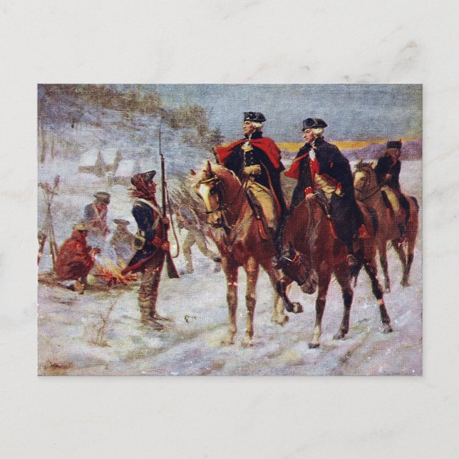 Washington und Lafayette im Valley Forge ~ Postkarte (Vorderseite)