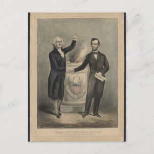 Washington und Lincoln Postkarte