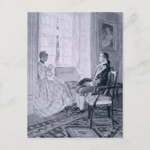 Washington und Mary Philipse Postkarte