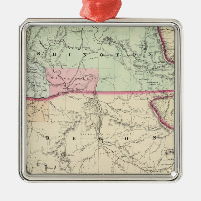 Washington und Oregon Ornament Aus Metall (Vorne)