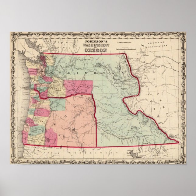 Washington und Oregon Poster (Vorne)
