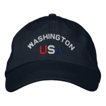 Washington USA Brodé Casquette bleu marine