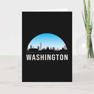 Washington USA City Cityscape Skyline Funny Gift Karte