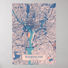 Washington - Vereinte Staaten Breezy City Map Poster