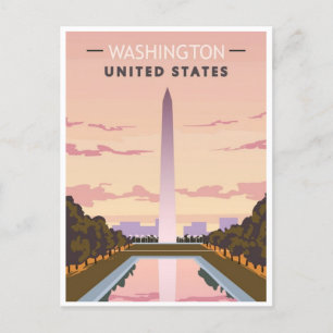 Washington Vintage Travel Staat Postkarte