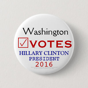 Washington wählt Hillary Clinton-Präsidenten 2016 Button