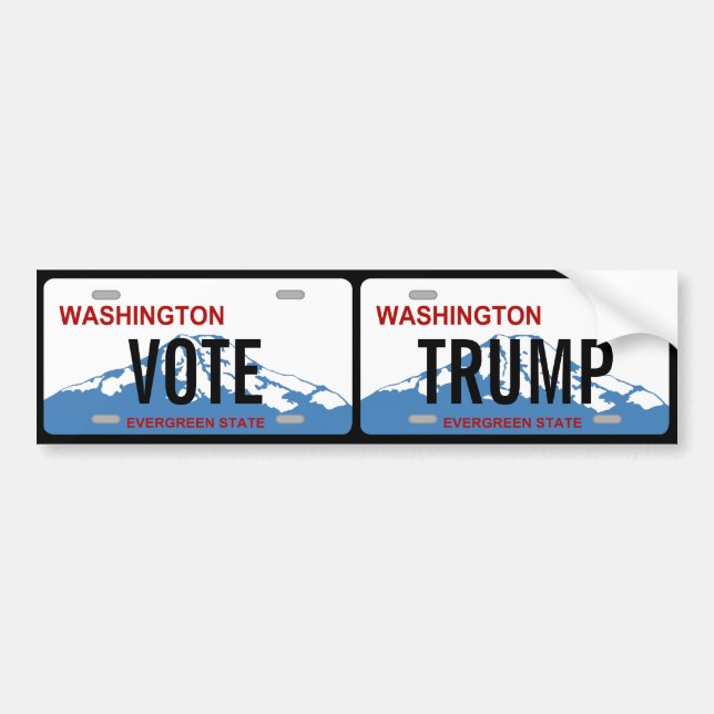 Washington Wählt Trump-Zoll-Doppellizenzzeichen Autoaufkleber (Vorne)