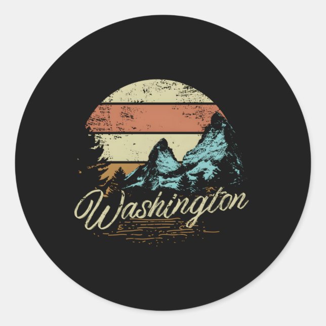 Washington Washington Mountain Runder Aufkleber (Vorderseite)