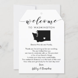 Washington Wedding Welcome Tag, Letter & Tour