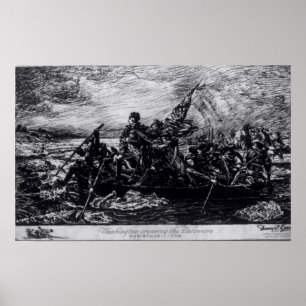 Washington, welches das Delaware kreuzt Poster
