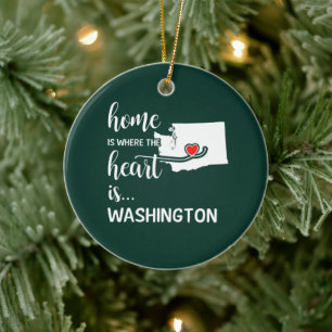 Washington Zuhause ist das Herz Keramik Ornament