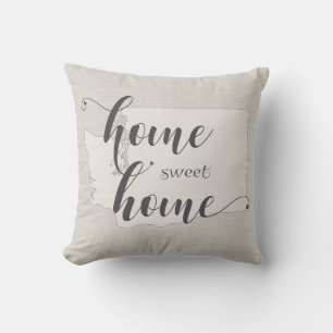 Washington - Zuhause Sweet Zuhause burlap look Kissen