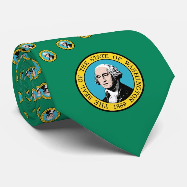 Washingtonian Flag & Siegel, Flagge von Washington Krawatte (Gerollt)