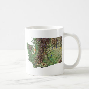Washingtonische Flagge + Karte Tasse