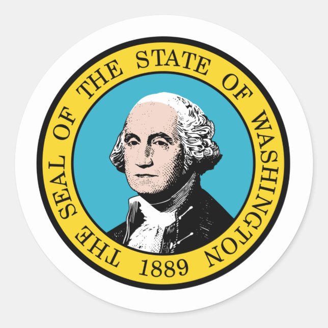 Washingtonisches Siegel, Siegel des Washington Sti Runder Aufkleber (Vorderseite)