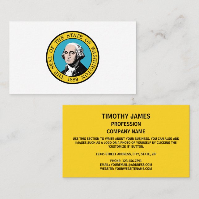 Washingtonisches Siegel, Siegel von Washington Visitenkarte (Vorne/Hinten)