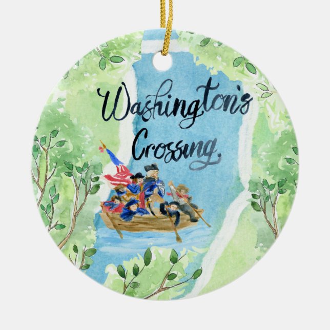 Washingtons Überquerung des Delaware River Keramik Ornament (Vorne)