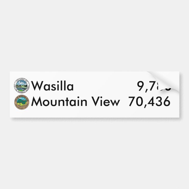 Wasilla gegen Mountain View Autoaufkleber (Vorne)