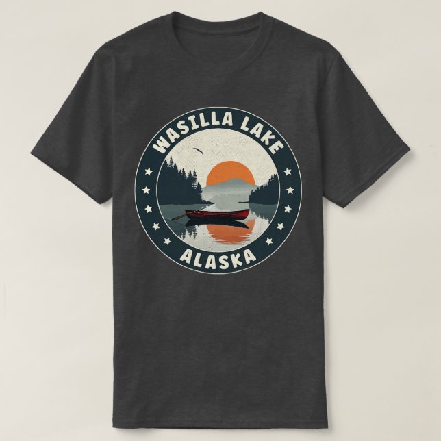 Wasilla Lake Alaska Sunset TShirt (Design vorne)