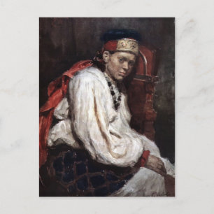 Wasily Surikov-Modell in urrussischem Kostüm Postkarte