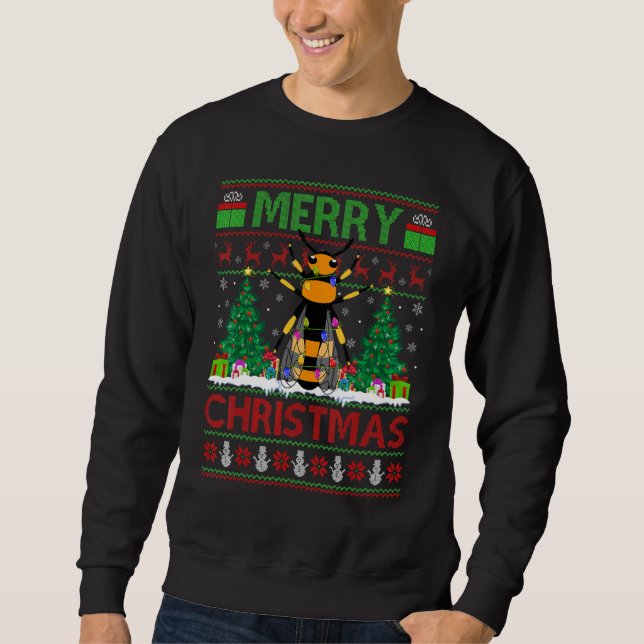 Wasp   Xmas Tree Ugly Santa Wasp Christmas Sweatshirt (Vorderseite)