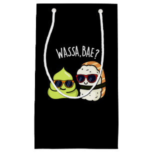 Wassa Bae Funny Food Wasabi Pun Dark BG Kleine Geschenktüte