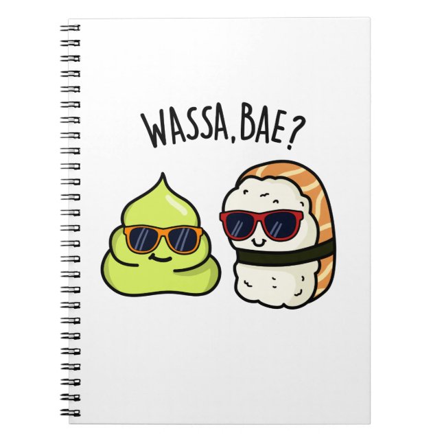 Wassa Bae Funny Food Wasabi Pun Notizblock (Vorderseite)