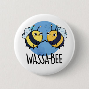 Wassabee Funny Wasabi Bee Pun Button