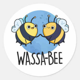 Wassabee Funny Wasabi Bee Pun Runder Aufkleber