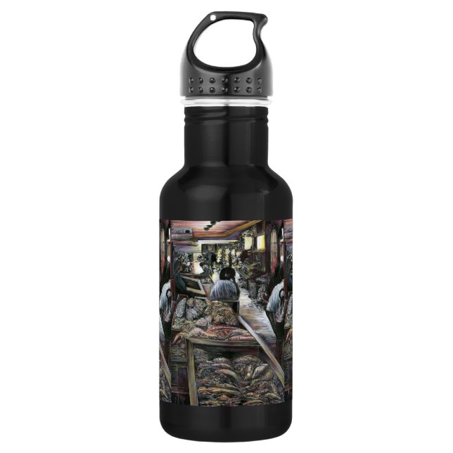 Wasser, aber geküsst mit Wüstenwind, Jerusalem Edelstahlflasche (Vorderseite)