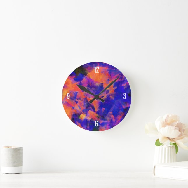 WASSER ABSTRAKTES 1 RUNDE WANDUHR (Zuhause)