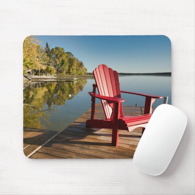 Wasser | Adirondack-Vorsitz am See Mousepad (Mit Mouse)
