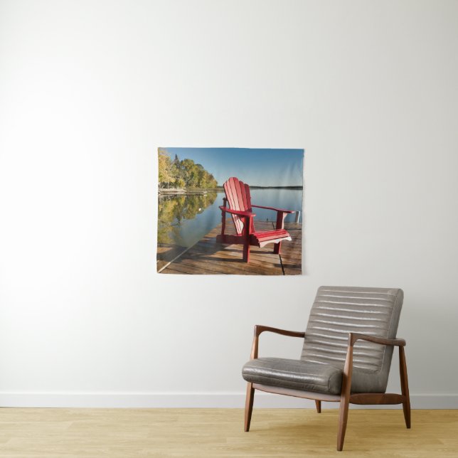 Wasser | Adirondack-Vorsitz am See Wandteppich (Beispiel (Horizontal))