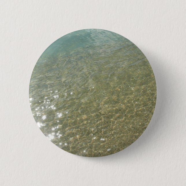 Wasser am Strand I Abstrakt Naturfotografie Button (Vorderseite)