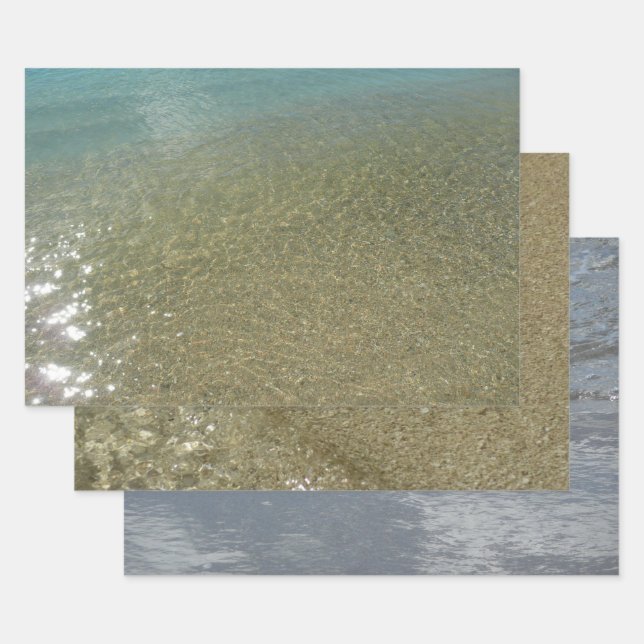 Wasser am Strand I Abstrakt Naturfotografie Geschenkpapier Set (Set)