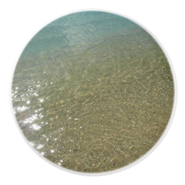 Wasser am Strand I Abstrakt Naturfotografie Keramikknauf (Vorderseite)
