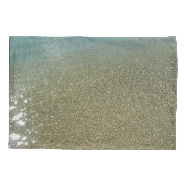 Wasser am Strand I Abstrakt Naturfotografie Kissenbezug (Rückseite)