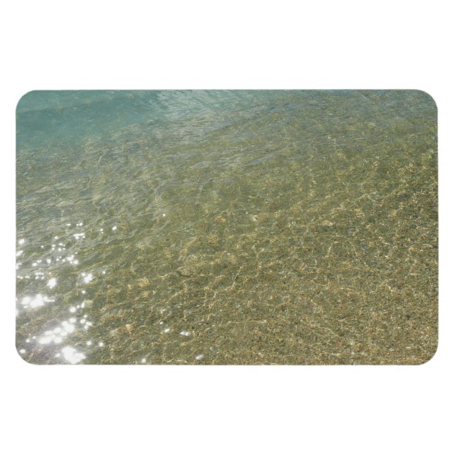 Wasser am Strand I Abstrakt Naturfotografie Magnet (Horizontal)