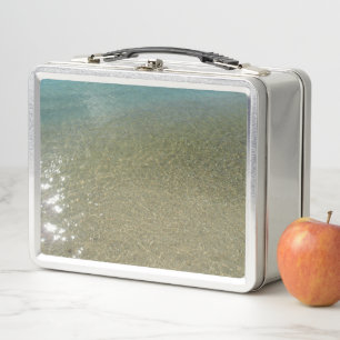Wasser am Strand I Abstrakt Naturfotografie Metall Brotdose