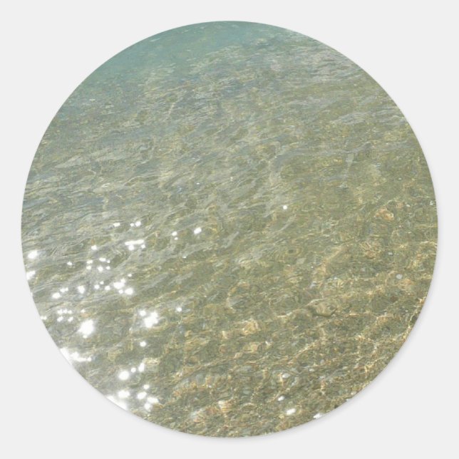 Wasser am Strand I Abstrakt Naturfotografie Runder Aufkleber (Vorderseite)