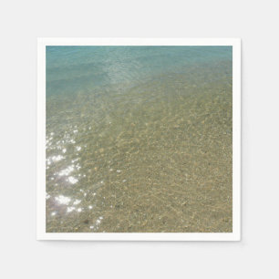 Wasser am Strand I Abstrakt Naturfotografie Serviette