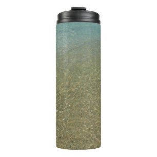 Wasser am Strand I Abstrakt Naturfotografie Thermosbecher