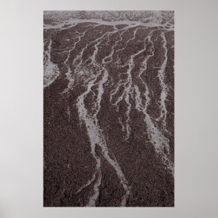 Wasser auf Sand an Land Poster