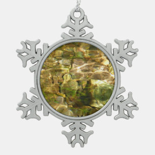 Wasser aus heißen Quellen Grün-Goldene Natur Schneeflocken Zinn-Ornament