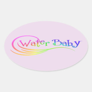 Wasser Baby-Regenbogenaufkleber Ovaler Aufkleber