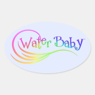Wasser Baby-Regenbogenaufkleber Ovaler Aufkleber